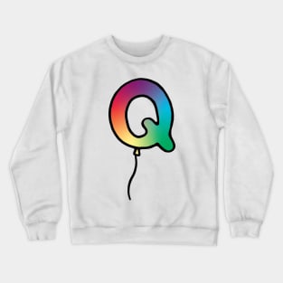 Initial Monogram Balloon Letter Q Crewneck Sweatshirt